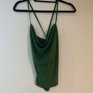 Flowy draped green top